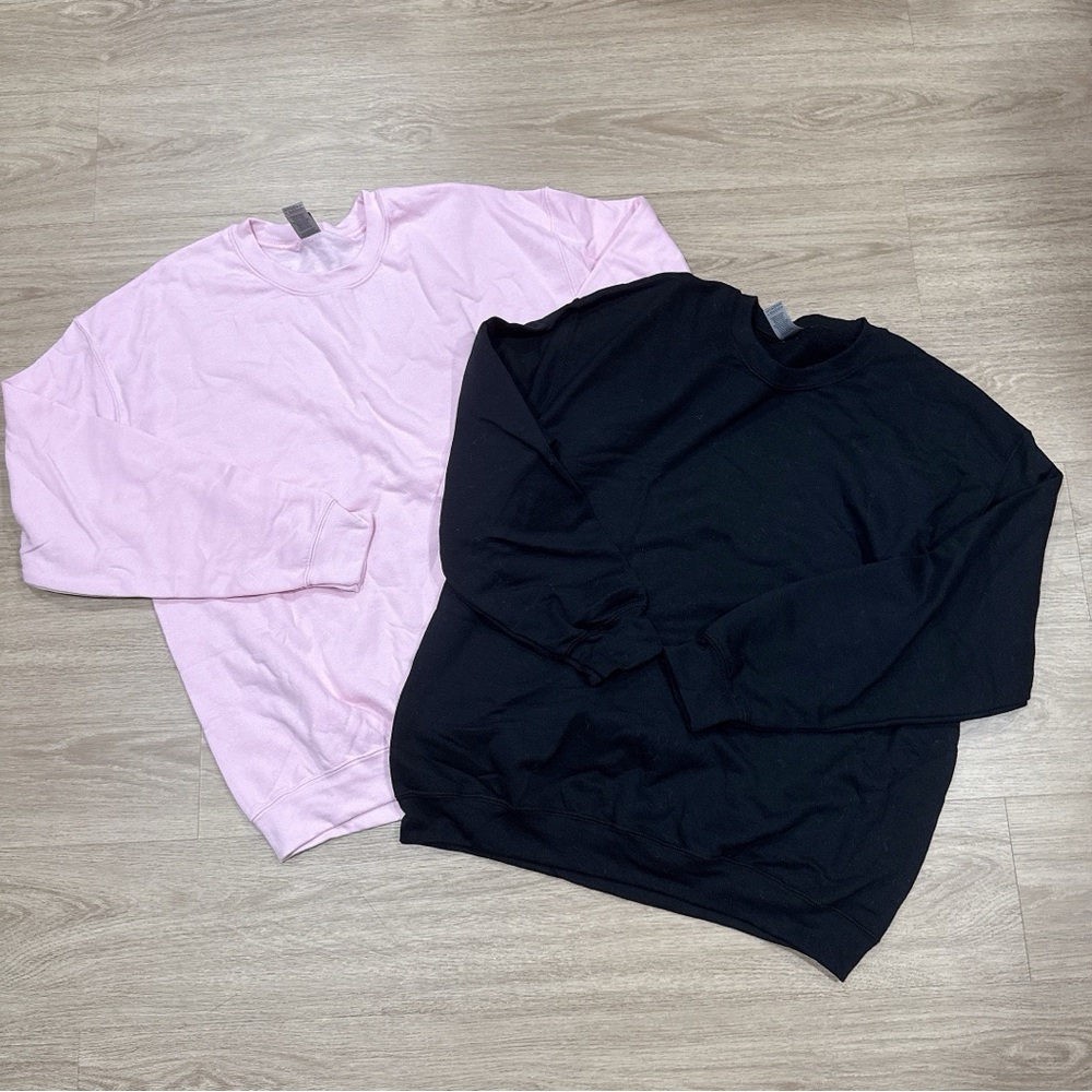 Gildan Heavy Blend Pink Black Sweatshirts L